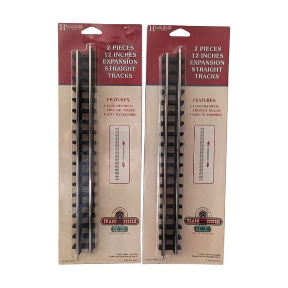 2 Lemax Train Tracks Straight NEW 84211 Expansion Replacement Village Collection - Picture 9 of 15